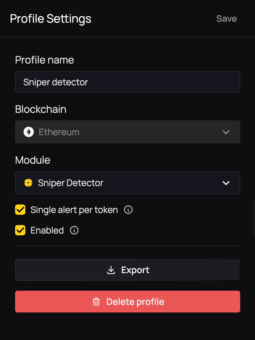 The Profile Settings interface